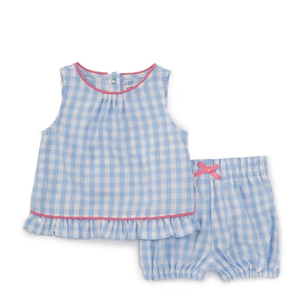 Adventurewear 360Baby Girls 3-24 Months Round Neck Sleeveless Gingham Woven Set